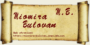 Miomira Bulovan vizit kartica